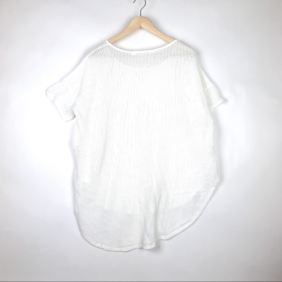 Michael Stars Oversized White Mesh Tee Shirt - Picture 2 of 5